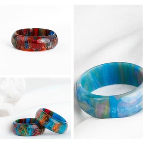 Round Cut Natural Rainbow Opal Birthday Proposal Gift Party Band Ring Exquisite Female Blue Sky White Cloud Opal Ring