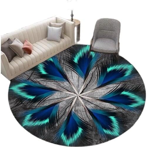 Round feather rug big living room /bedroom carpet hanging basket/hanging chair/floor mat