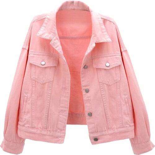 Korean style Colorful denim jackets women student short jean jacket coat ladies hot sale casual cotton jackets