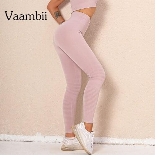 Sport Fitness Legging With Stripes Woman High-waisted Yoga Pants Seamless Leggings Women Knitted Leggings Gym Jogging Pants