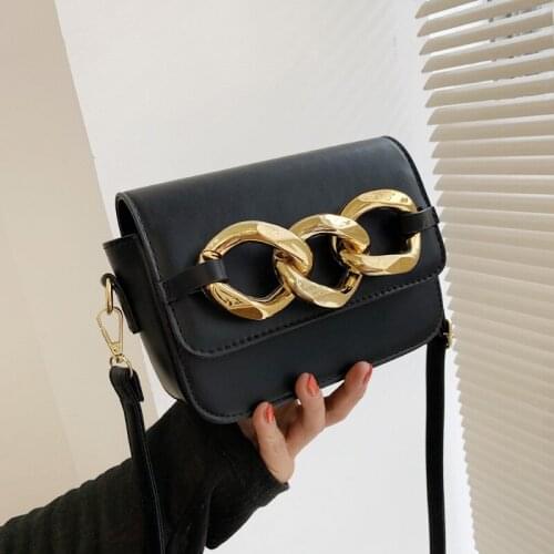 Fashion Woman Bag Thick Chain Wide Messenger Bags Luxury Outdoor Leisure Flap Purse Crossbody Bags Ladies Shoulder Diagonal Bag