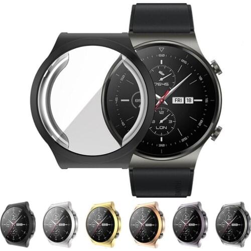 TPU Soft Full Screen Glass Protector Case Shell Edge Frame For Huawei Watch GT 2 Pro Strap Band GT2 Protective Bumper Cover