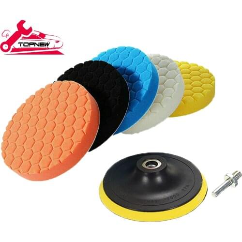 Car Foam Drill Polishing Pad Kit 7Pcs,thin sanding sponge for Drill Buffing,Car Sanding,Polishing,Waxing,Cleaning Set