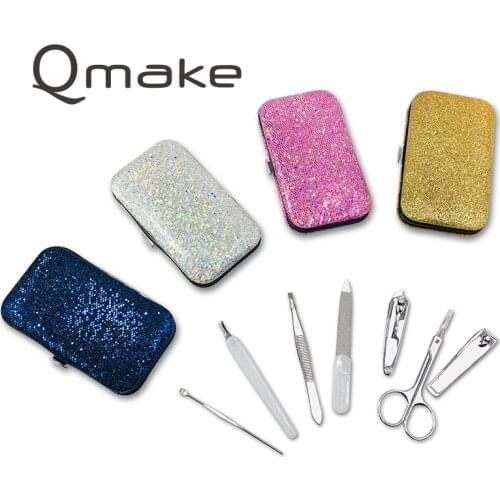 New Shining Flash Manicure Tool Portable Pedicure Sets With Button Lock Steel Nail Clipper Cutter Trimmer Kit For Travel Gift