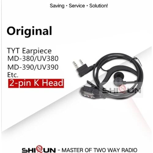Original High Quality TYT Headset Earphone for TH-F8 TH-UV8000D UV8000E DM-UVF10 MD-380 MD-UV380 MD-390 MD-UV390 MD-680 Earpiece