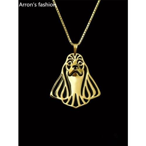 Trendy American Cocker Spaniel pendant necklace gold color silver color women statement necklace fashion jewelry cs go