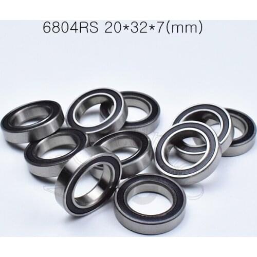 6804RS 20*32*7(mm) 10pieces bearing ABEC-5 6804 6804RS chrome steel rubber sealed bearing Thin wall bearings