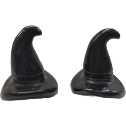 Natural Crystal Hand Carved Obsidian Witch Hat Quartz Crystal Magic Hat Halloween Gift Healing Crystal Stone Home Decoration
