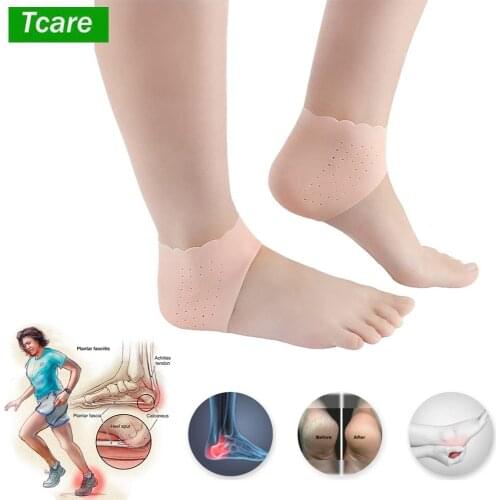Tcare Gel Heel Pads Foot Protector Socks Sleeves Cushion Moisturizing Socks Heal Dry Cracked Heels Achilles Tendinitis Heel Sore