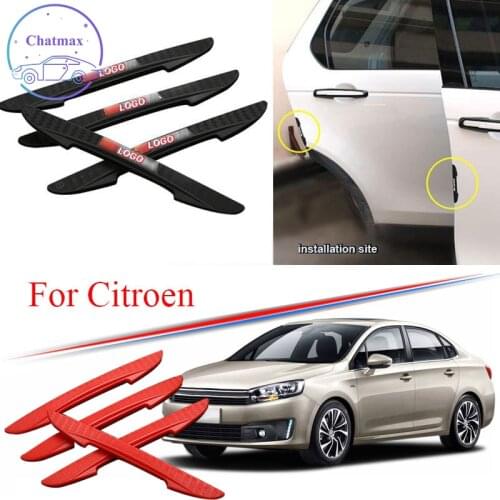 Car Door Bumper Trim Universal For Citroen C3 C4 C5 C6 CX BX Aircross 4Pcs PVC Anti-Collision Strip Protector Strip