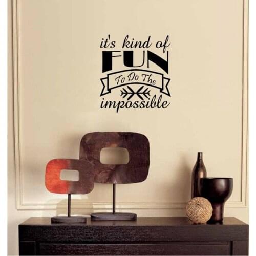 Inspirational Quote Vinyl Wall Decal Impossible Possible Motivation Words Art Sticker Wallpaper Bedroom Living Room Decor D319