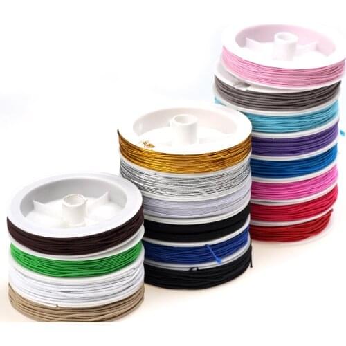 1.5mm 8M/Roll Colored Round Elastic Line Ultra-Fine/Skirt Wrinkled Bottom Rope/Rubber Band DIY Necklace Bracelet Jewelry Making