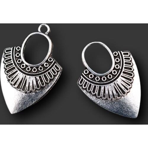 10pcs Silver Plated Spearhead Style Pendants Bohemian Necklace Earrings Metal Accessories DIY Charms For Jewelry Crafts Making