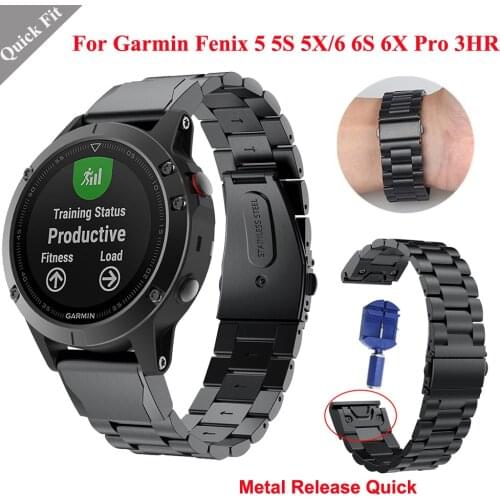 20/22/26mm Stainless Steel Wrist Band Strap For Garmin Fenix 6X 6S 6 5X 5 5SPlus 3HR Release Quick Easyfit Metal Bracelet Correa