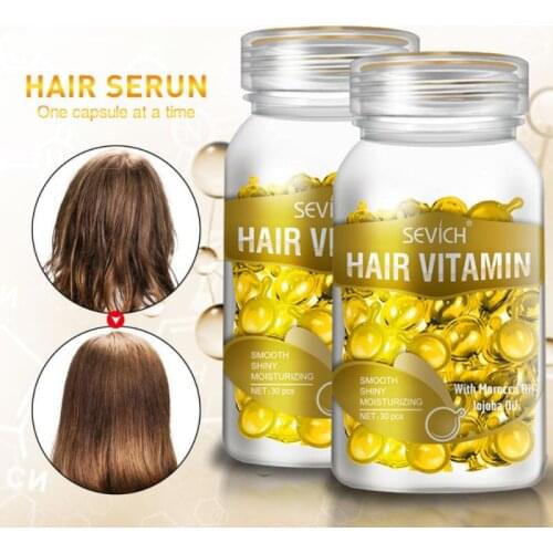 30PCS Hair Vitamin Keratin Complex Oil Smooth Silky Hair Mask Repair Damaged Hair Serum Moroccan Oil Anti Hair Loss Capsule