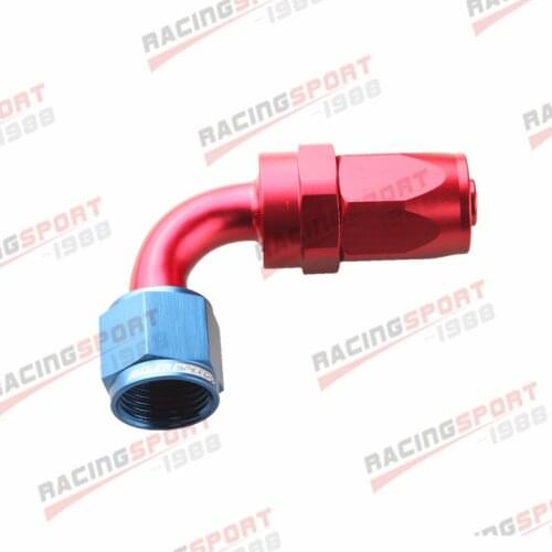 -8 AN AN8 90 Degere Aluminum Swivel Fuel Oil Hose End Fitting Adaptor Red/Blue