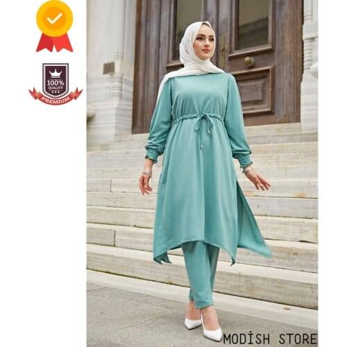 Linerless Asymmetric Muslim Woman Set |NEW SEASON| Dubai Abaya Turkey Muslim Dress Kaftan Modest Clothing Islamic Gift