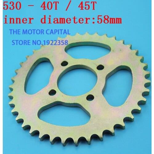 Free shipping 530-40t/45t 58mm rear chain sprocket gear wheel plate fit elactric scooter sprockets Motorcycle