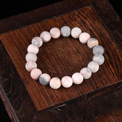 Natural Stone Beaded Bracelet for Women Romantic Pink Gray Beads String Strand Bracelets Bohemian Jewelry Gifts Dropshipping