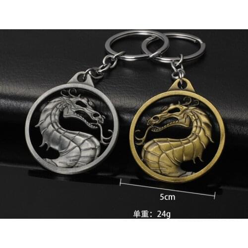 2020 Fashion Vintage Charm for Men Car Key Accessories Game Mortal Kombat Keychain Dragon Totem Alloy Key Ring Holder Gift