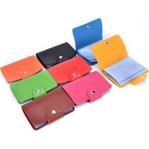 Fashion Unisex Credit Card Holder Men Women Travel Cards Wallet Pu Leather Buckle Business Id Card Holders Case Clutch