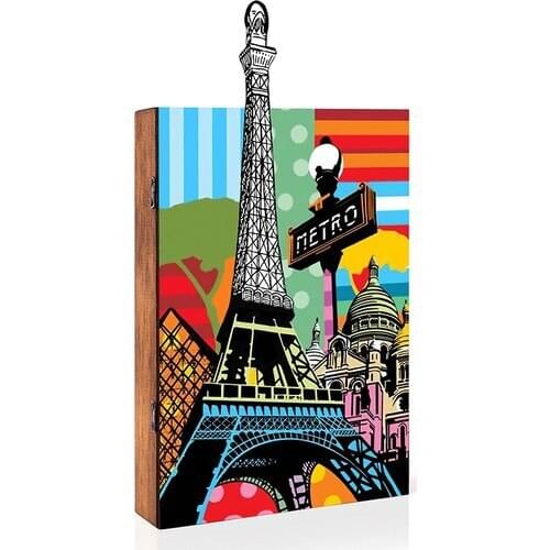 Arti2tr Decorative Paris Themed 3D Keychain Box