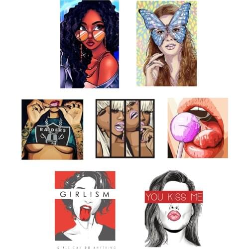 Europe Black Arts Beauty illustration iron on patches for clothes iron on patches for clothes Clothing patches stripes for jeans