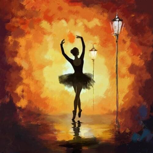 Handmade art oil painting girl Ballet Dancer portrait woman image for bedroom decoration