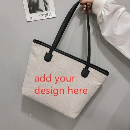 Customize Design Women Bag Canvas Shopping Bag Tote Bag Shoulder Bag Women Bags Messenger Purse Shopper Design What You Like
