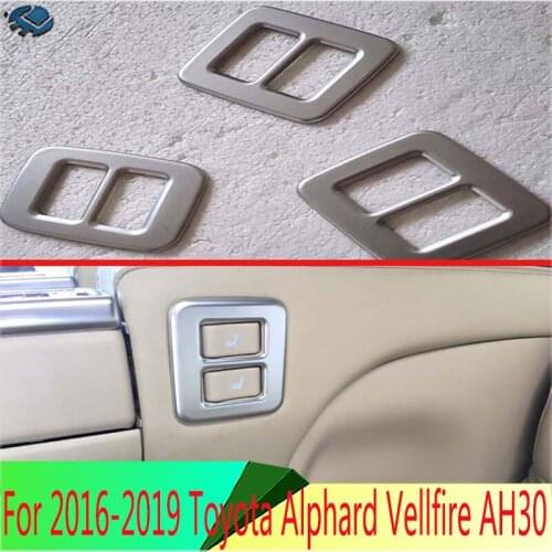 For 2016-2019 Toyota Alphard Vellfire AH30 CarABS Chrome Rear Back Seat Adjustment Button Switch Control Decoration Trim Matte