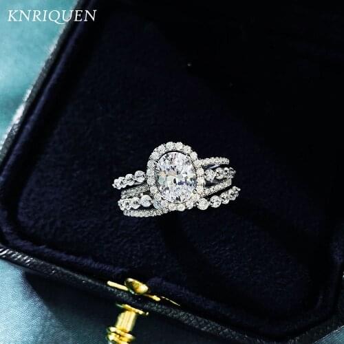 Luxury Real 925 Silver Created Moissante Lab Diamonds Wedding Engagement Rings Fine Jewelry New Year/Birthday Gifts for Women