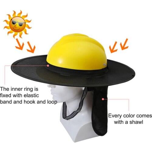 Summer Helmet Sun Shade Outdoor Work Hard Hat Full Brim Mesh Sunshade Cap Cover For Construction Workers