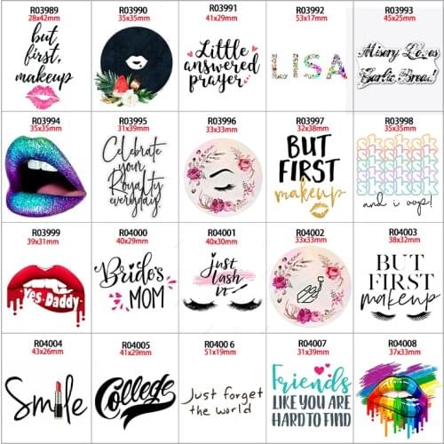 Fashion Letters Printed Planar Resin for DIY Hair Accessories Gril Decoration 30pcs/lot R03989 R0399 R0400