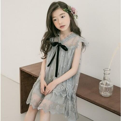 HANQIYAHULI Brand 2021 New Girl Summer Dress Fashion Kids Floral Dress Baby Girls Dress Korean Children Princess Dress Gauze Bow