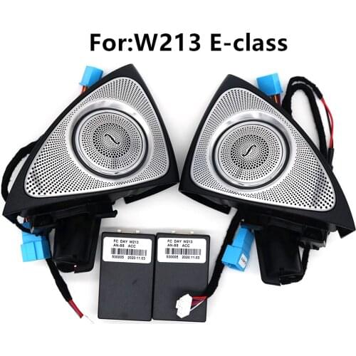 New 64Colors 3D Rotary Treble Speaker For Mercedes Benz W213 E-class 2016-2021 Year RGB LED Ambient Light Car Horn Retrofit