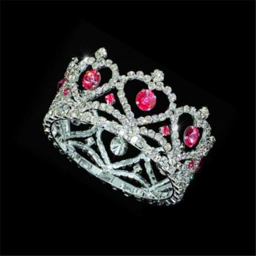 Charm Round Tiaras And Crowns Silver Color Rhinestone Crystal Crown Baby Girls Christmans Gift Present Hair Jewelry Accessories