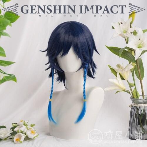 Genshin Impact Cosplay Vent Wig Cosplay Fake Hair Accessories Prop Man Stock