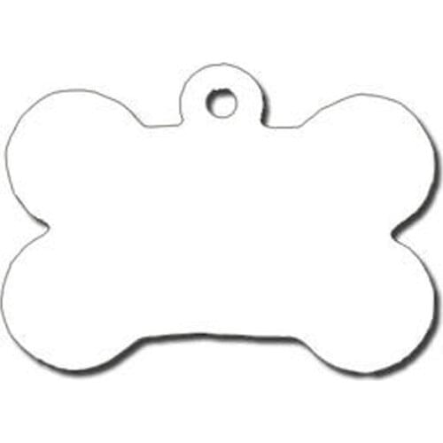 2022 Hot Sales Double Side White Aluminum Sublimation Bone Shaped Blank Dog Tag with Metal Rings