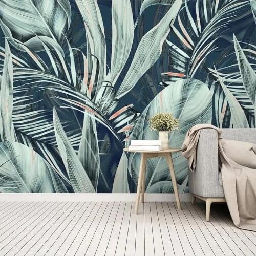 Custom Murals Tropical Rainforest Banana Leaf Coconut Tree 3D Self Adhesive Wallpaper Living Room Bedroom Restaurant Decorate