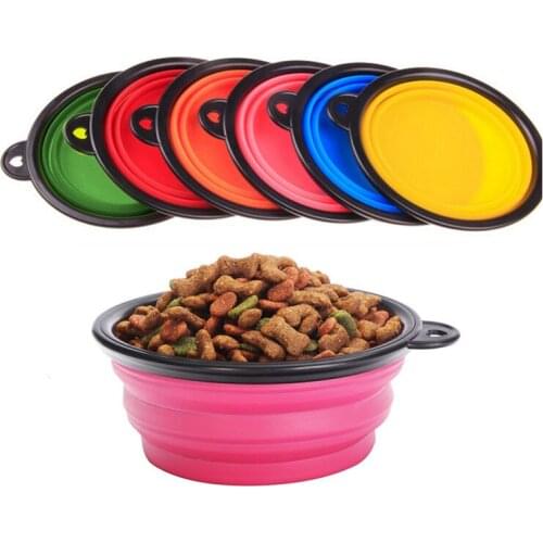 Silicone Foldable Pet Cat Dog Food Bowl Portable Dog Feeding Bowl Container Pet Water Drinking Bowl For Small Medium Dog Travel