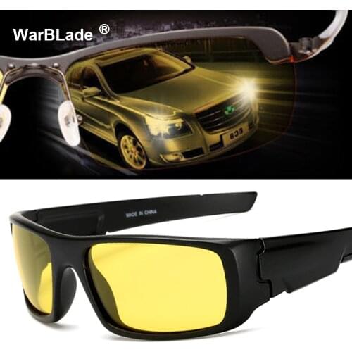 Polarized Night Driving Glasses For Men High Quality Anti Glare Safety HD Night Vision Square Sunglasses Eyewears WarBLade