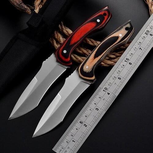 Outdoor Tactical High Hardness Field Survival Hunting Knife Portable Outdoor Small Straight Knife Regalos Para Hombre Originales