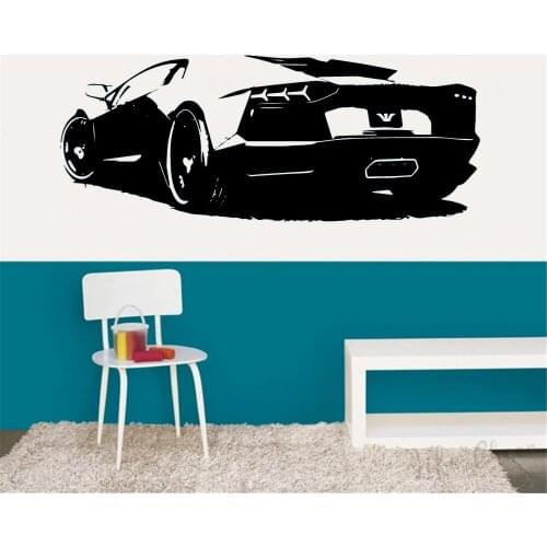 Sports Car Wall Stickers Vinyl The Furious Car Racing Enthusiasts Bedroom Home Decoration Decals For Kids Rooms Poster DW12011