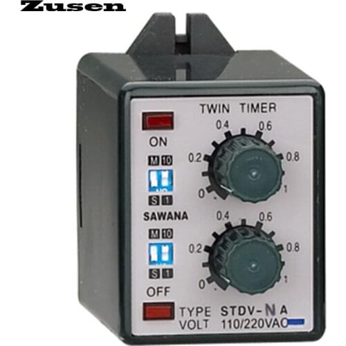 Zusen ATDV-NB 3S/30S/3M/30M twin time relay multi range variable DC12V/24V/36V/AC110V/220V/380V
