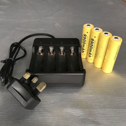 New 18650 battery 4 pcs 1500mAh 3.7V rechargeable lithium batterywith chargerfor flashlight lithium + 1 charger