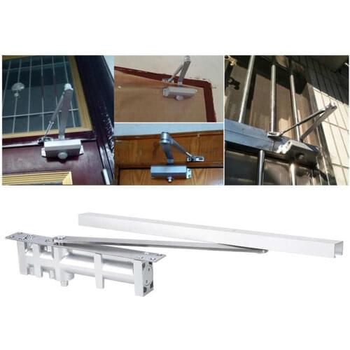 Aluminum Automatic Positioning Concealed Hydraulic Buffer Door Closers 80KG Load Bearing