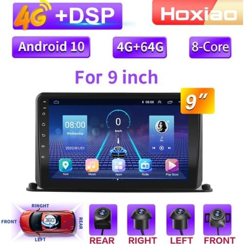 360 Auxiliary System 4G Android 10 Car Radio Multimedia Video Player For Toyota Nissan Kia VW Honda LADA Navigation GPS 2 DIN