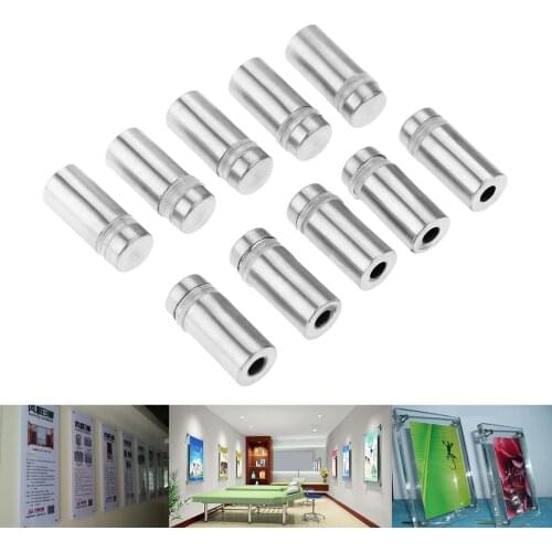 10Pcs/kit Advertisement Standoffs Bolts Mount Advertising Screws Decorative Mirror Glass Nail Fastener 12x25mm Stainless Steel