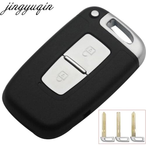 Jinyuqin Keyless Entry Fob Case Fit For Hyundai Genesis Coupe Sonata Equus Veloster 2 Buttons Remote Smart Key Card Shell
