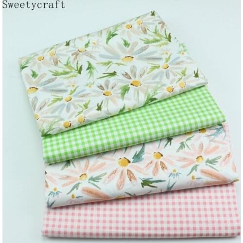 Dasy Flower Printed Diy Patchwork Cloth For Quilting Baby Cribs Cushions Dress Sewing Tissus Twill Cotton Fabric Tecido 160x50cm